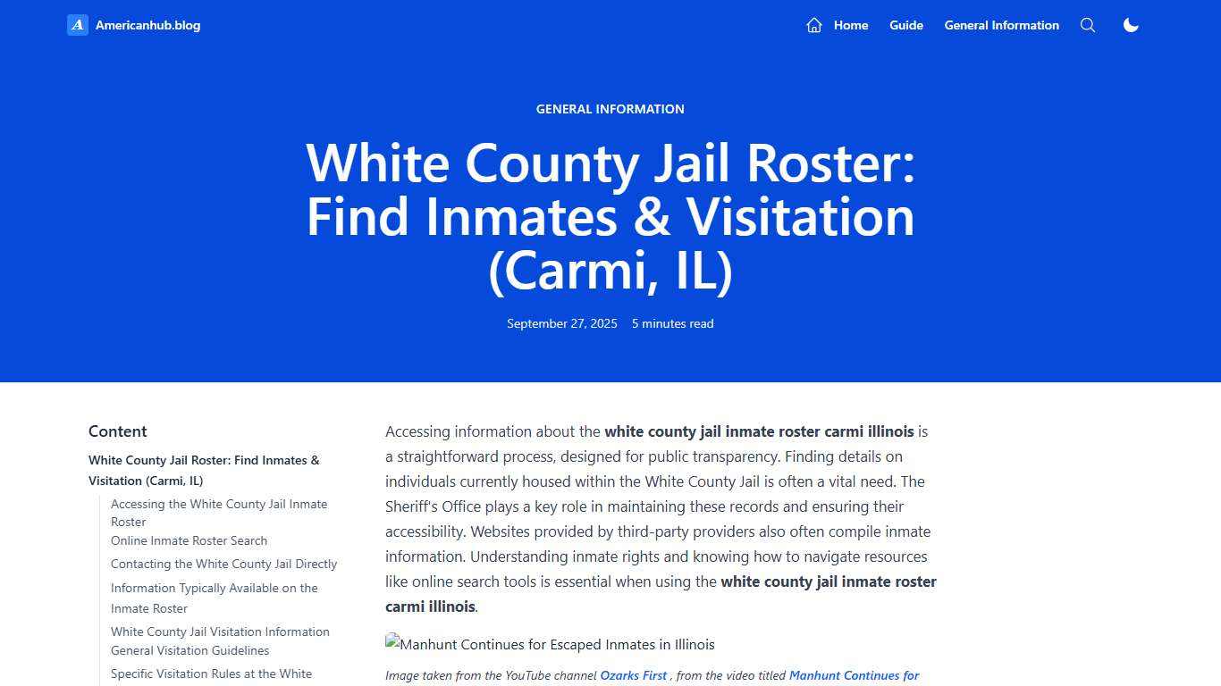 White County Jail Roster: Find Inmates & Visitation (Carmi, IL) - Americanhub.blog